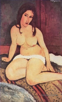 assis nue 1917 2 Amedeo Modigliani Peinture à l'huile